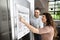 Couple Buying Smart Refrigerator With Consumer Loan