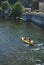 Couple canoeing on river Brantome