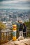 Couple capturing the whole view of the city of Seoul from up high