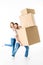 Couple with cardboard boxes