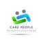 Couple care logo love care protect safety helping people logo icon on white Background