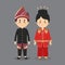 Couple Character Wearing Bengkulu Traditional Dress