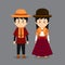 Couple Character Wearing Bolivia National Dress