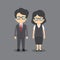 Couple Character Wearing Business Outfit