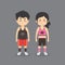 Couple Character Wearing Fitness Outfit