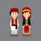 Couple Character Wearing Greeks Dress
