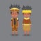 Couple Character Wearing Papua Traditional Dress