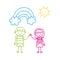 Couple children vector