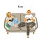 Couple chilling on a couch, vector illustration