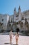 Couple city trip Avignon Southern France, Ancient Popes Palace, Saint-Benezet, Avignon, Provence, France