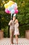 Couple with colorful balloons