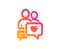 Couple communication icon. Love chat symbol. Vector