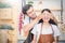 Couple cooking dinner in their kitchen