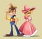 Couple with cowboy costume