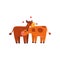 Couple of cows in love embracing each other, two happy domestic aniimals hugging vector Illustration on a white