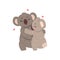 Couple of cute koalas in love embracing each other, two happy aniimals hugging with hearts over their head vecto