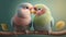 Couple of cute lovebirds. UI and UX Design