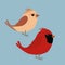 A couple of cute northern cardinals illustration