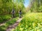 Couple cycling in spring