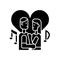 Couple dancing black glyph icon