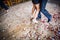 Couple dancing on a dance floor during a wedding celebration