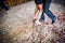 Couple dancing on a dance floor during a wedding party