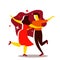 Couple dancing. Dance party concept. Cartoon vector illustration