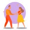 Couple dancing. Dance party concept. Cartoon vector illustration