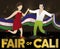 Couple Dancing Salsa with Flag in the Cali Fair Event, Vector Illustration