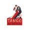 Couple dancing tango. Creative logotype. Vector illustration