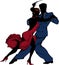 A couple dancing tango. Gangster style 1930.