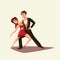 Couple dancing tango vector illustration