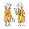 a couple of detective, businessman and business woman as detective holding magnification glass, searching clue, business problem
