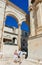 Couple at Diocletian Palace and Roman Town architecture of Split