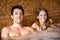 Couple doing a whirlpool bath in a spa