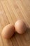 Couple eggs on wooden background