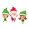 Couple elves with santa claus avatar character