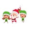 Couple elves with santa claus avatar character