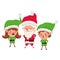 Couple elves with santa claus avatar character