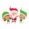 Couple elves with santa claus avatar character