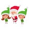 Couple elves with santa claus avatar character