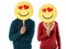 Couple with emoticon