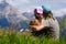 Couple enjoing a mountains view