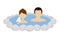 Couple enjoyed Japanese Hot Spring