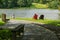 Couple Enjoying the View at the Peaks of Otter, Virginia, USA