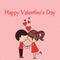 Couple facing eachother and wishing happy valentine\'s day to each other