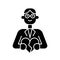 Couple and family counsellor black glyph icon