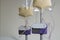 Couple of feeding pump medical device purple color to supplement nutrition liquid food to tube enteral feeding fluid set bag with