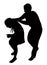 A couple fighting, silhouette vector