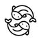 Couple fish vector, Chinese lunar new year line style icon